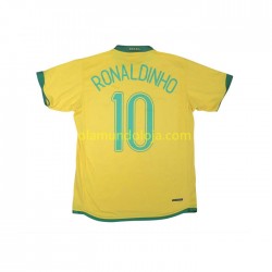 Camisola Brasil RONALDINHO 10 Retro Homem Equipamento Primeiro 2006 Manga Curta